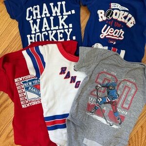 Hockey/ NY Rangers Baby Onesie Bundle – Size 6M–12M (Great Condition)